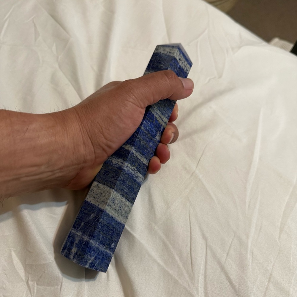 Blue and White Stone Wand